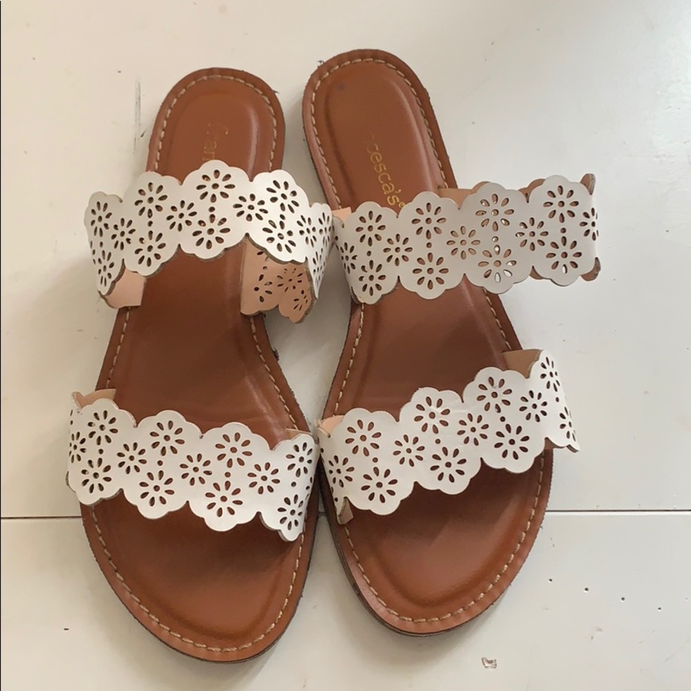 👟 3/$30 White slip on sandals